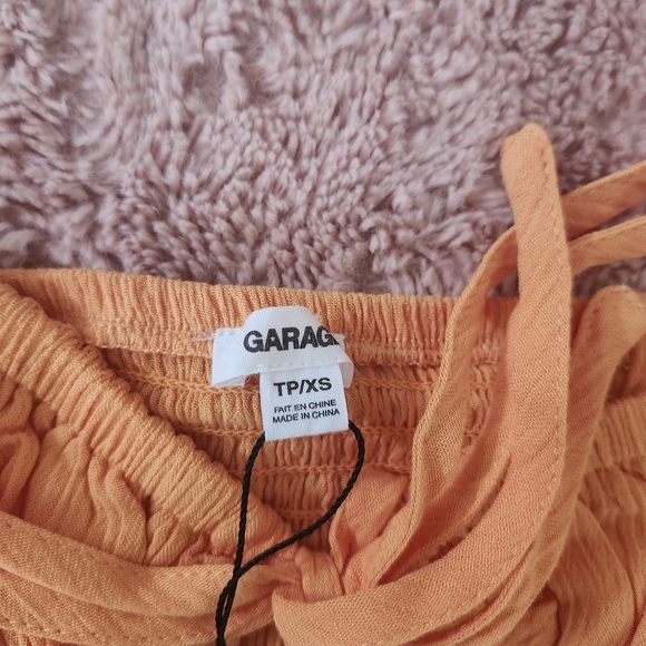BNWT Garage XS Ava Tie Front Orange Short Sleeve Crop Top summer Sexy Y2k Casual - Picture 8 of 9